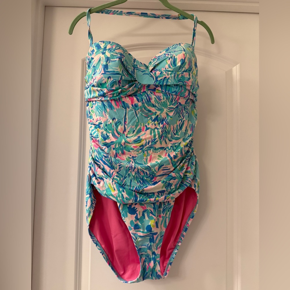 Lilly Pulitzer Bandeau Swimsuit with Halter Strap 14